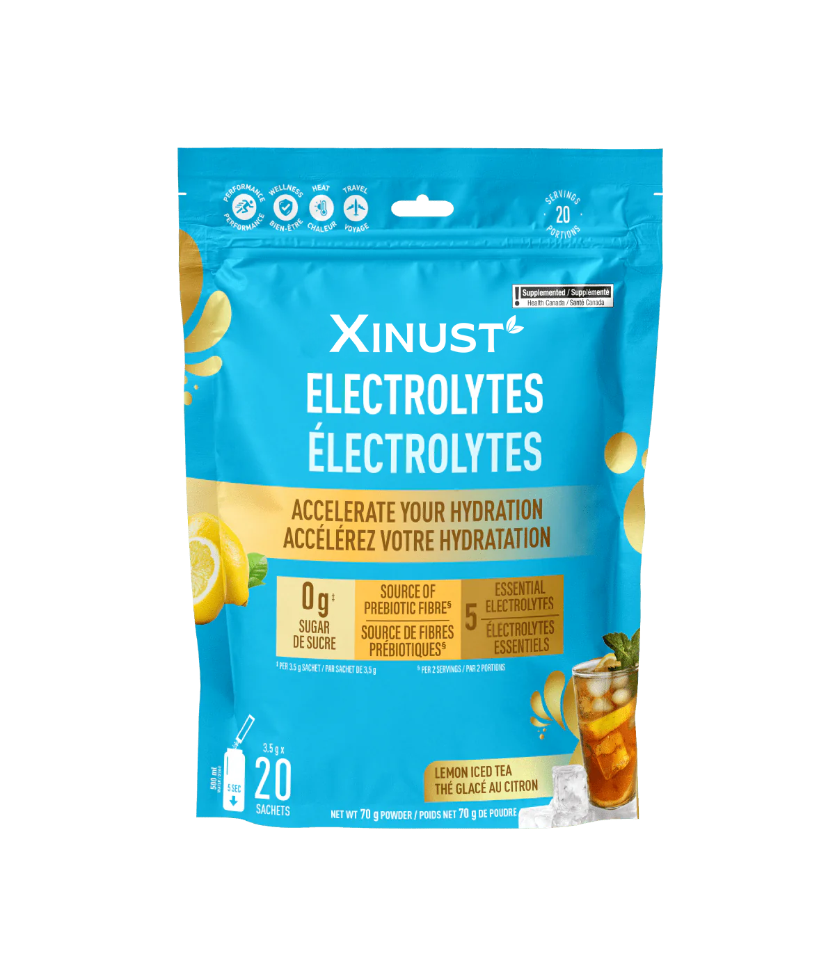 Xinust Electrolytes Sachets - Lemon Iced Tea