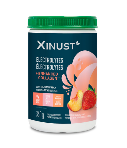 Xinust Electrolytes + Enhanced Collagen - Juicy Strawberry Peach 360 g